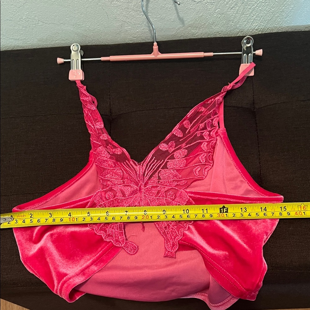 #*029= Hot Pink Lace Trim Sleepwear Set ( M) - Picture 4 of 13